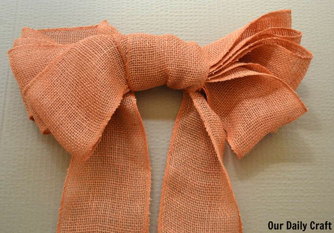 Make a Burlap Bow to Decorate a Simple Fall Wreath - Our Daily Craft