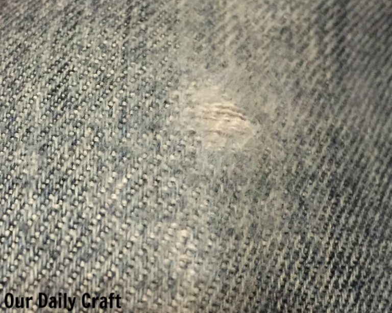 Mend a Fresh Hole in Jeans with Weaving - Our Daily Craft